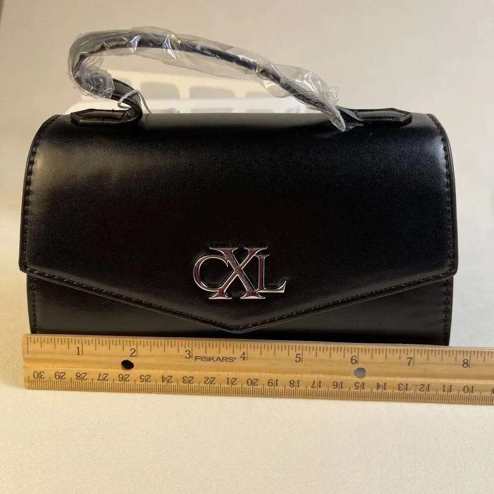 CXL Christian Lacroix Laine Matte Patent Crossbody Bag Black NWT
